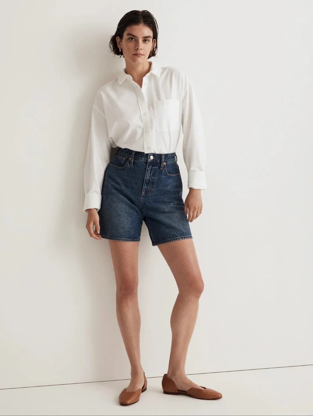 Madewell Baggy Jean Shorts in Valmont Wash Size 24